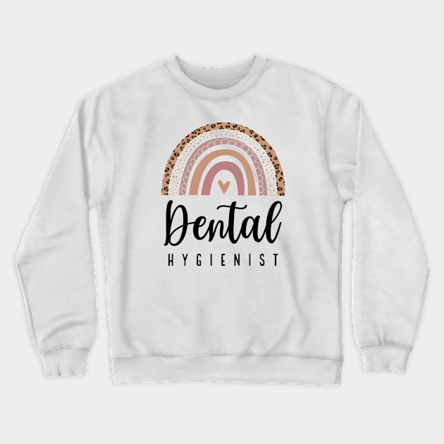 Dental Hygienist -  Minimal Rainbow Design Crewneck Sweatshirt by best-vibes-only